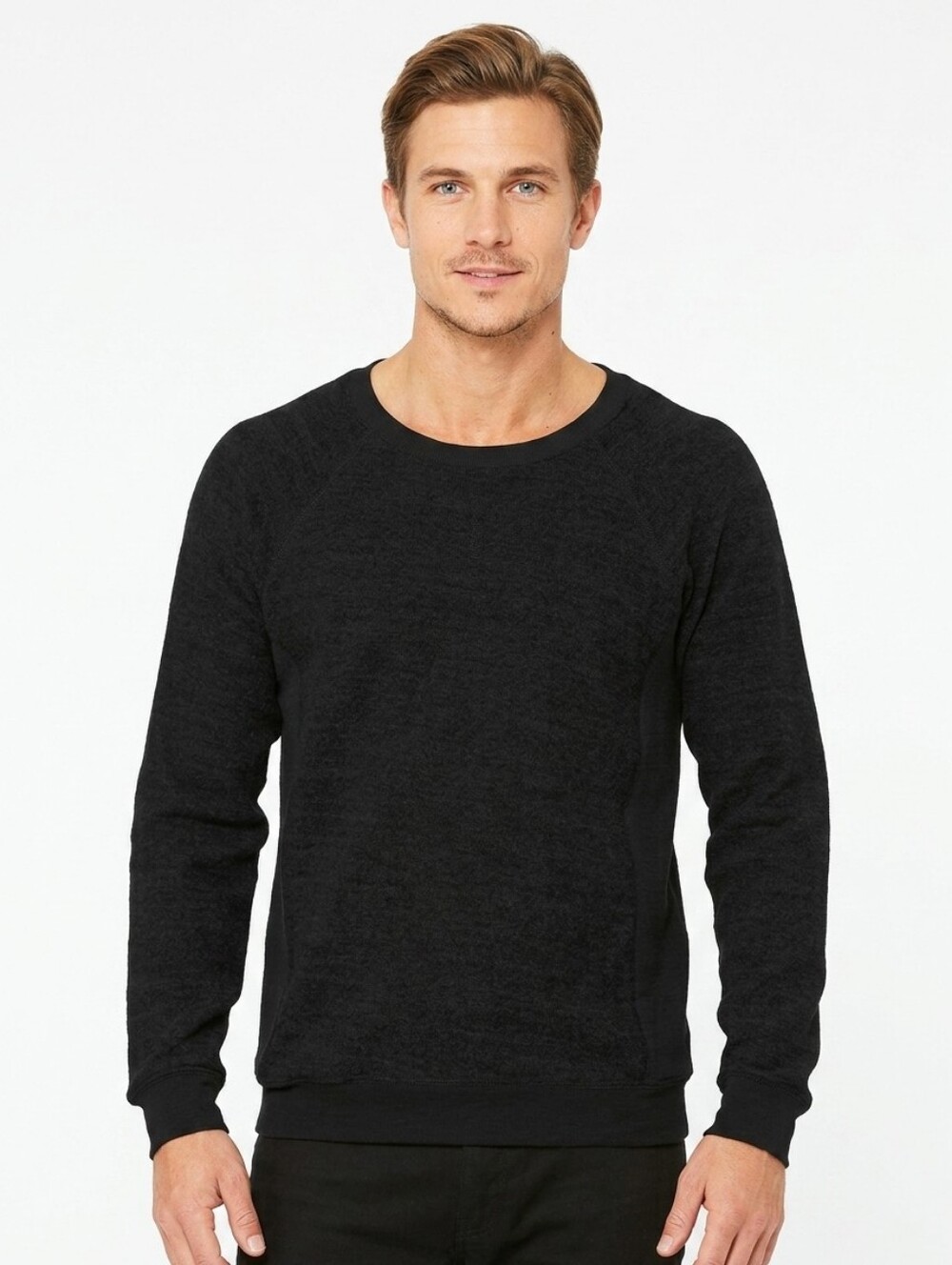 Alo Yoga Men’s Triumph Fleece Crew Neck Sweatshirt Black Size Small Zip Pockets
